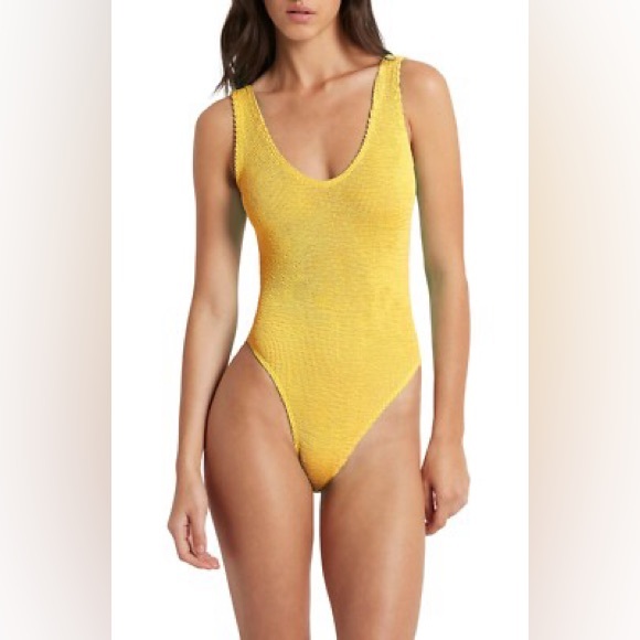 Bond-eye Women's Mara Ribbed One-Piece Swimsuit in Sunny Eco One Size XS-L - Picture 1 of 11